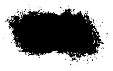 Grunge spot. Abstract the trace of the ink. A smear of black paint with a dry brush