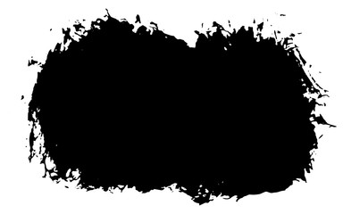 Grunge spot. Abstract the trace of the ink. A smear of black paint with a dry brush
