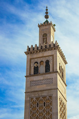 Beautiful mosque in the downtown of Tunis, capital of Tunisia, North Africa. Religion concept