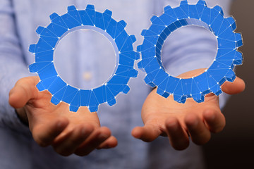 Gear With Success Concept digital.