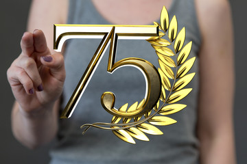 75 Anniversary 3d numbers. template for Celebrating 75 anniversary event party.