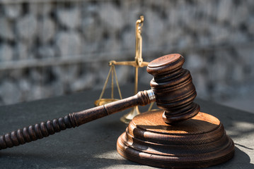 Justice and law concept image, stones background