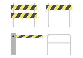 Vallas y barreras para indicar obra y parking.