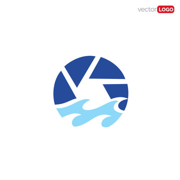 camera shutter with wave icon/symbol/Logo Design Vector Template Illustration