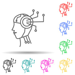 Advisor robot machine concept line multi color set icon. Simple thin line, outline of robo icons for ui and ux, website or mobile application