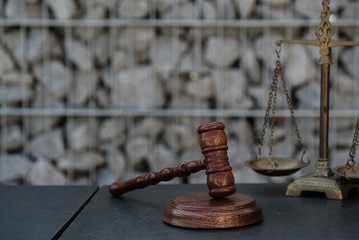 Justice and law concept image, stones background