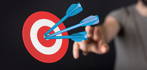 Marketing And Communication Success Concept dart.