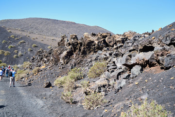 Wanderung durch den Naturpark Los Volcanes um die Vulkane Caldera de La Rilla, Montana de Santa Catalina, Pico Partido, Montana del Senalo auf der spanischen Kanareninsel Lanzarote © Rolf Dräger