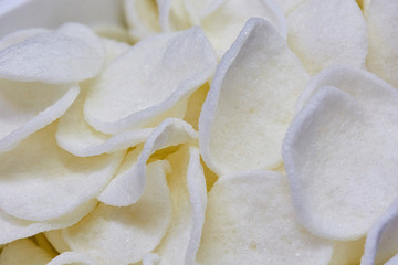 Healthy Gluten Free Rice Chips in a Pile