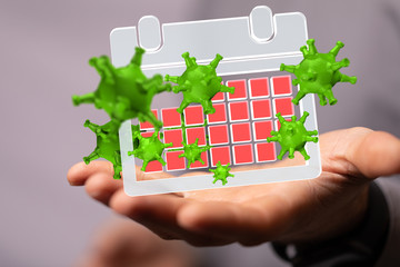 Financial stock graph has down from virus corona outbreak..