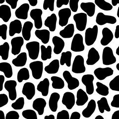 Vector seamless pattern of leopard spots.Abstract monochrome texture in modern style on a white background.Ornament for textiles, сamouflage,wrapping paper.