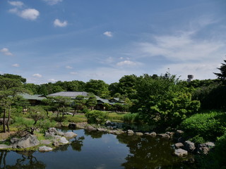 Fototapeta na wymiar 日本庭園公園の全景の一部