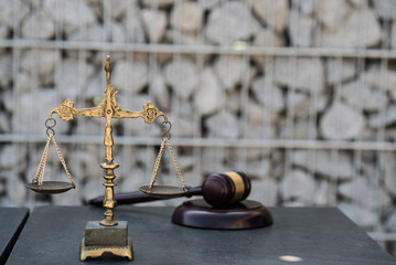 Justice and law concept image, stones background