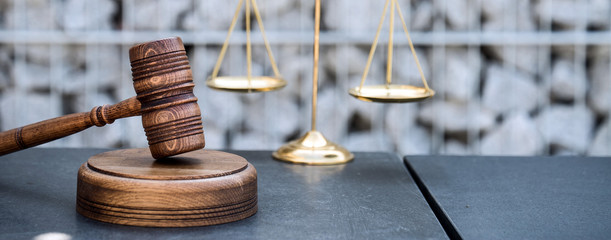 Justice and law concept image, stones background
