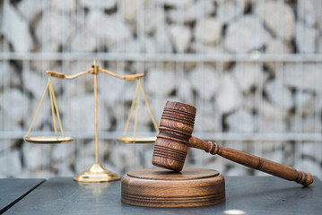 Justice and law concept image, stones background
