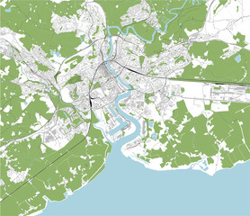 map of the city of Newport, Gwent, Wales, UK
