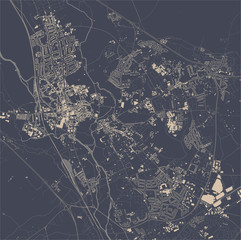 Fototapeta premium map of the city of Oxford, Oxfordshire, South East England, England, UK