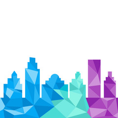 City buildings silhouette polygonal style