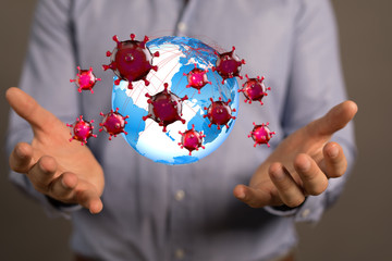 contagious coronavirus pandemic, dangerous virus outbreak 3d.