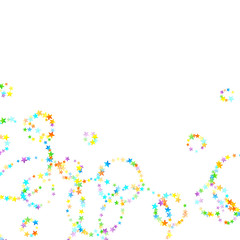 Rainbow Festive Confetti. Carnival Star Falling.