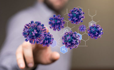 contagious coronavirus pandemic, dangerous virus outbreak 3d.