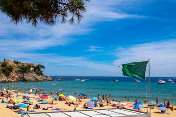 Landscape Fosca beach in Palamos, Costa brava, Catalonia, Spain.