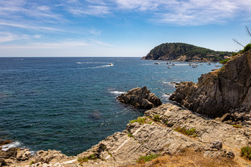 Landscape Fosca beach in Palamos, Costa brava, Catalonia, Spain.