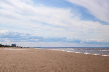 The harsh White sea. Cold summer day on Yagry island, Severodvinsk