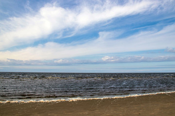Fototapeta na wymiar The harsh White sea. Cold summer day on Yagry island, Severodvinsk