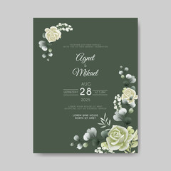 beautiful floral wedding invitation card