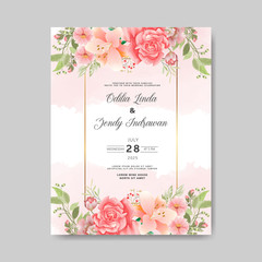 beautiful floral wedding invitation card