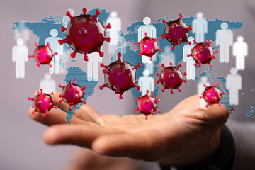 COVID-19 Business Finance Crisis Concept. Coronavirus Danger Pandemic. Global stress of world .