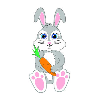 easter bunny rabbit cartoon illustration © lillyrosy