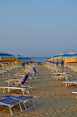Deserted, emptied beach. Lido di Jesolo Italy