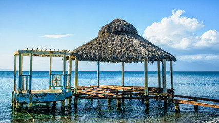hut in tropical beach