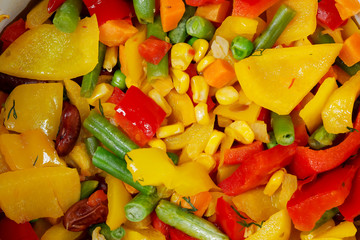 Chopped vegetables in the pot