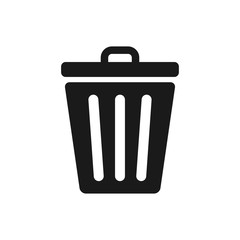 trash can icon in trendy flat design