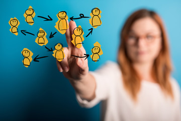 group of people talking in social network.