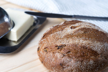 dark bread on light wood