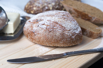 dark bread on light wood