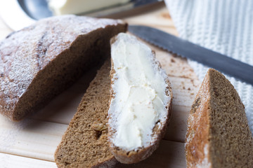 dark bread on light wood