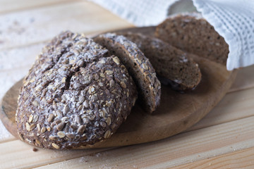 dark bread on light wood