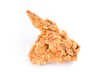 Deep fried chicken wing isolated on white background, Studio shot