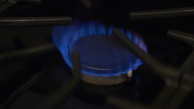 Gas-Ring Stove With Blue Flame in Slow Motion 180fps