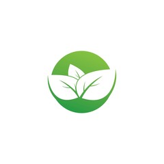 green leaf ecology nature element vector icon