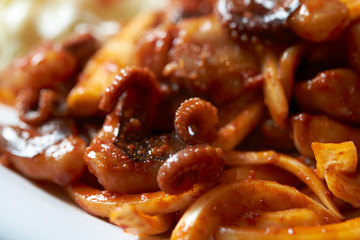 Korean spicy stir fried squid 