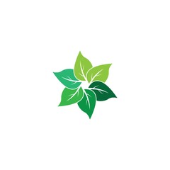 green leaf ecology nature element vector icon