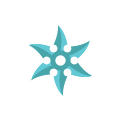Obraz premium ninja shuriken icon in trendy flat style