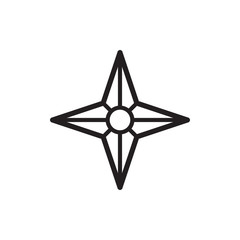 ninja shuriken icon in trendy flat style