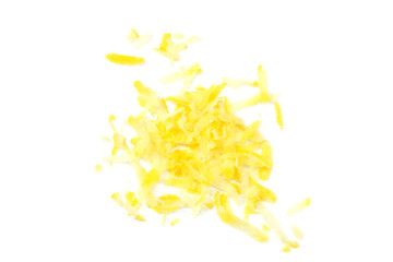 lemon zest isolated on white background. healthy food